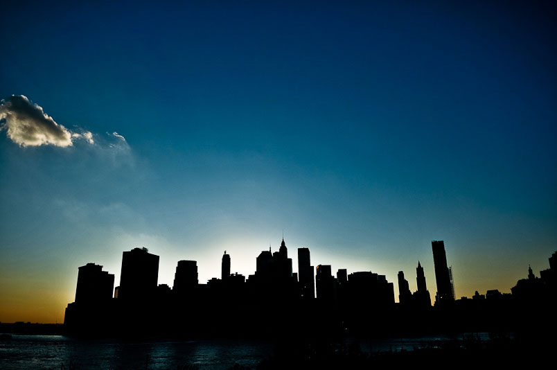 Sunset over Manhattan Skyline 